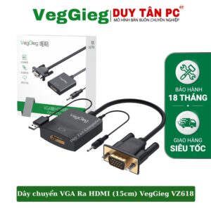 Dây VGA to HDMI (0.15M) VEGGIEG VZ618 15CM